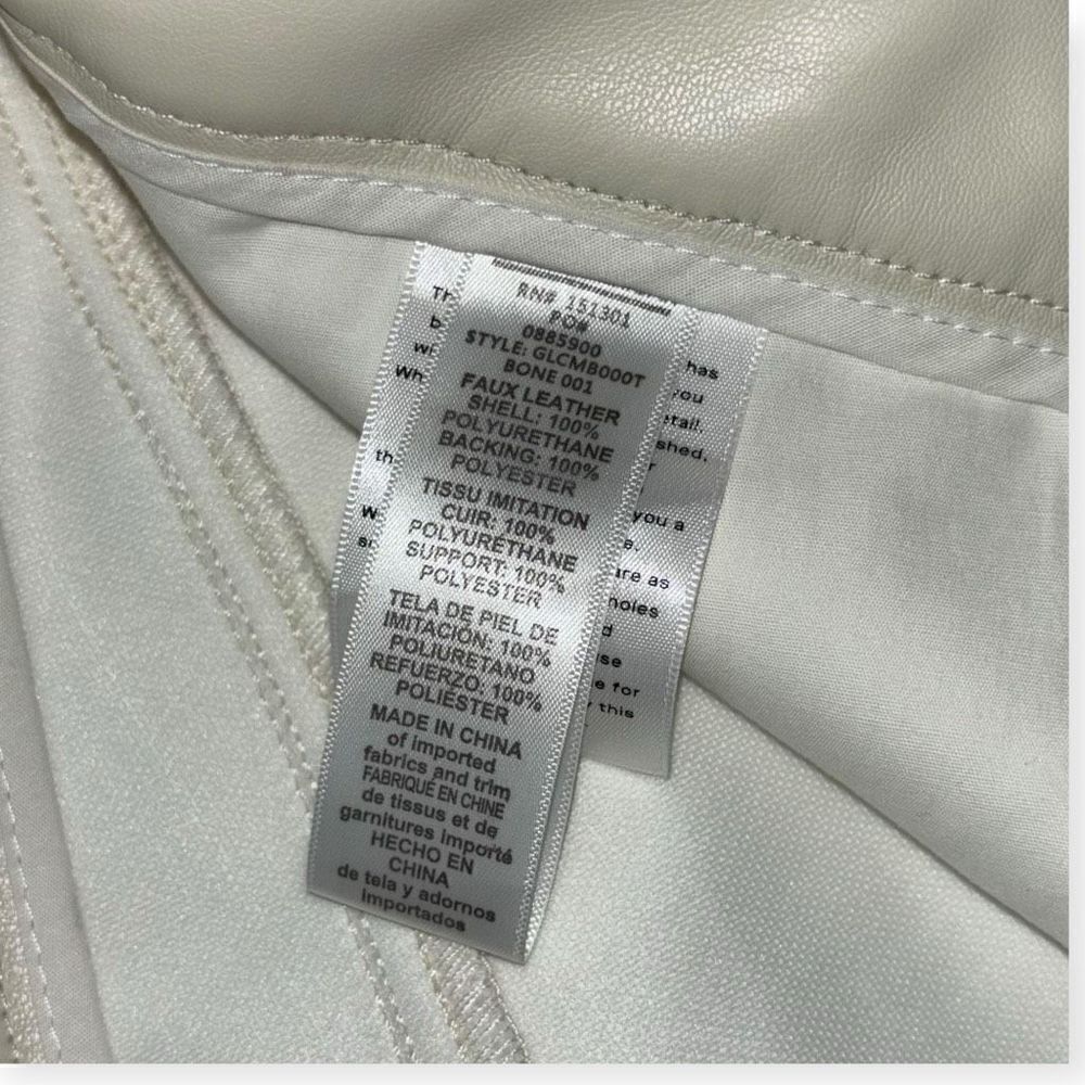 GOOD AMERICAN Good Legs Mini Boot Faux Leather Pant in Bone Size18 NEW - Picture 13 of 14